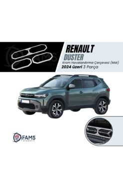 Renault Duster Krom Havalandırma Çerçevesi 2024 üzeri 3 Prç P.Çelik (Mat)