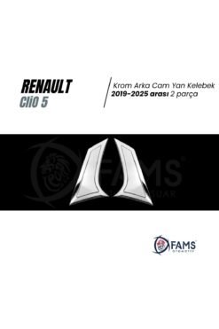 Alternative view of Renault Clio 5 Krom Arka Cam Yan Kelebek 2019-2025 arası 2 Parça P. Çelik