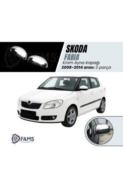 Skoda Fabia Krom Ayna Kapağı 2 Prç. 2008-2014 Arası Uyumlu P. Çelik