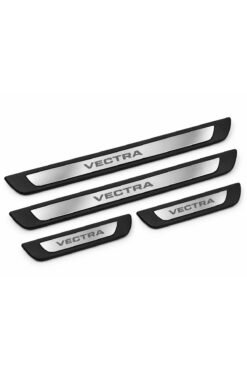 Alternative view of Opel Vectra Uyumlu Krom Kapı Eşiği 4 Parça – Paslanmaz Çelik + ABS Çerçeve