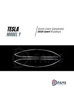 Alternative view of Tesla Model Y Krom Cam Çıtası 2024 üzeri 10 Prç P.Çelik
