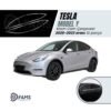 Tesla Model Y Krom Cam Çıtası 2020-2023 arası 10 Prç P.Çelik